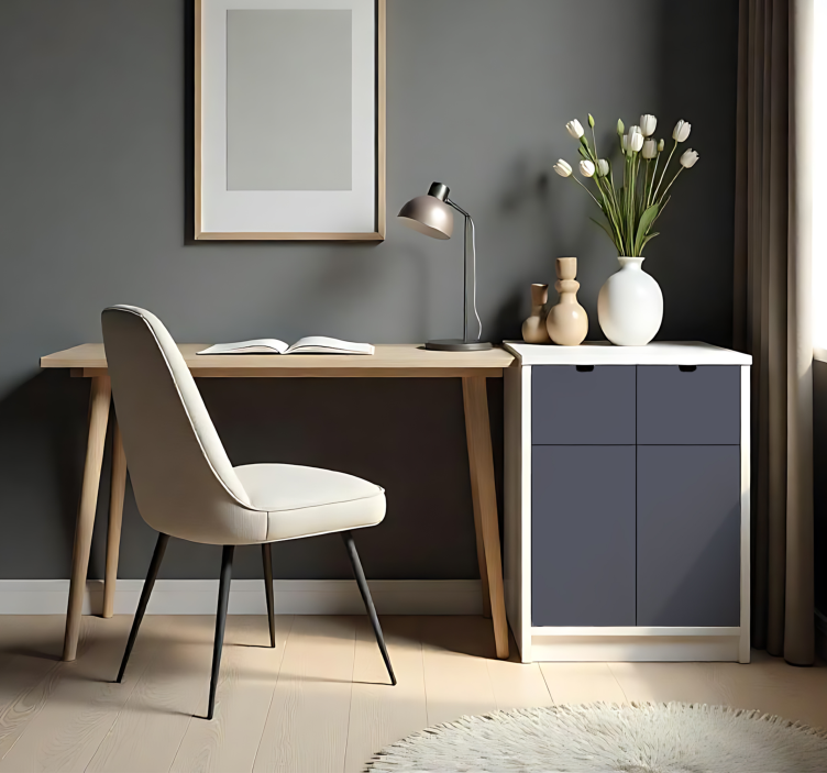 Αυτοκόλλητο μονόχρωμου φύλλου ματ σκούρο γκρι - TenStickers