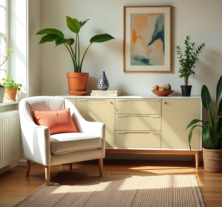 Αυτοκόλλητο μονόχρωμου φύλλου ματ ιβουάρ - TenStickers