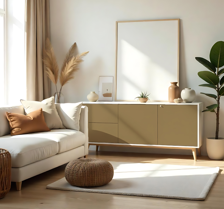 Αυτοκόλλητο μονόχρωμου φύλλου ματ μπεζ καφέ - TenStickers