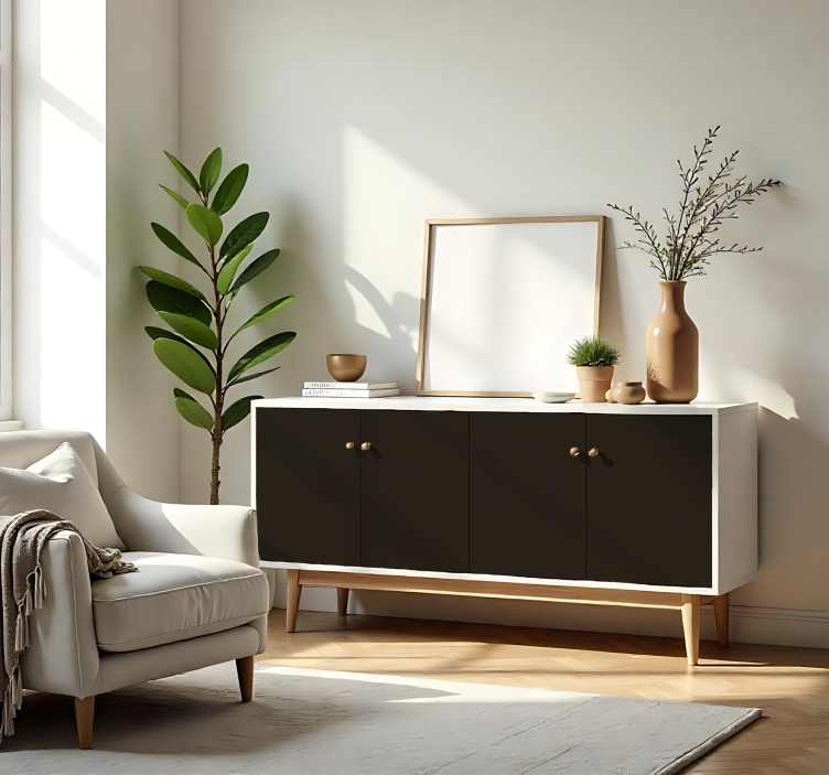 Αυτοκόλλητο μονόχρωμου φύλλου ματ σκούρο καφέ - TenStickers