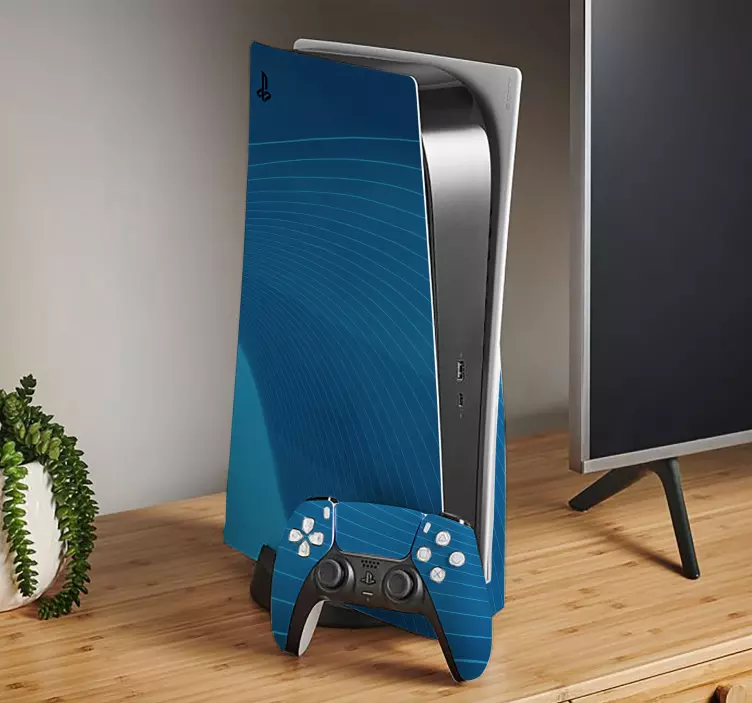 αυτοκόλλητο αφηρημένες καμπύλες ps5 - TenStickers