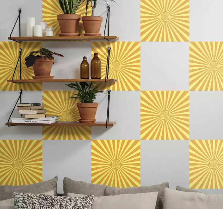 αυτοκόλλητο αφηρημένο ηλιοβασίλεμα με πορτοκαλί τόνους - TenStickers