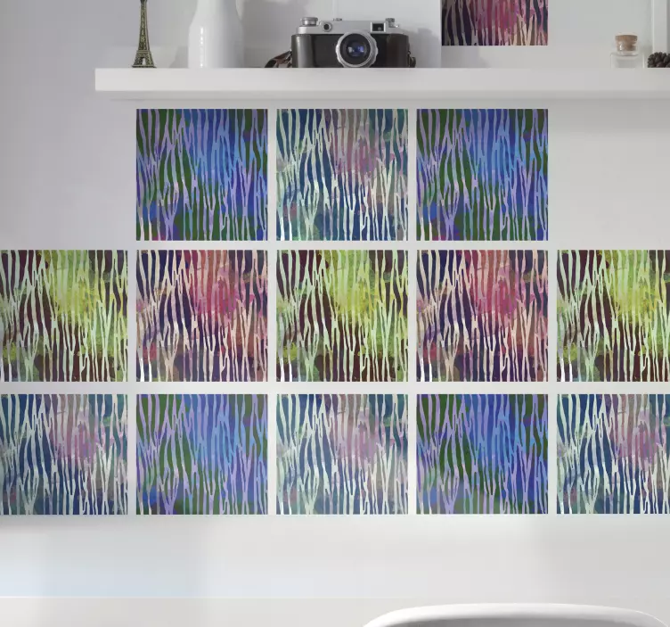 αυτοκόλλητο αφηρημένη ζέβρα πλακάκια υφή - TenStickers