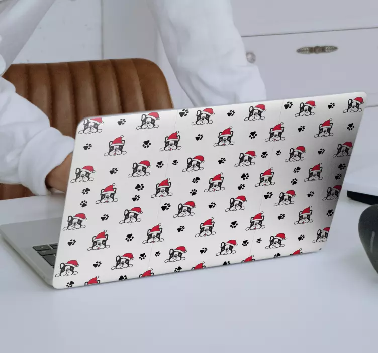 αυτοκόλλητο αξιολάτρευτο σκυλί Χριστούγεννα - TenStickers