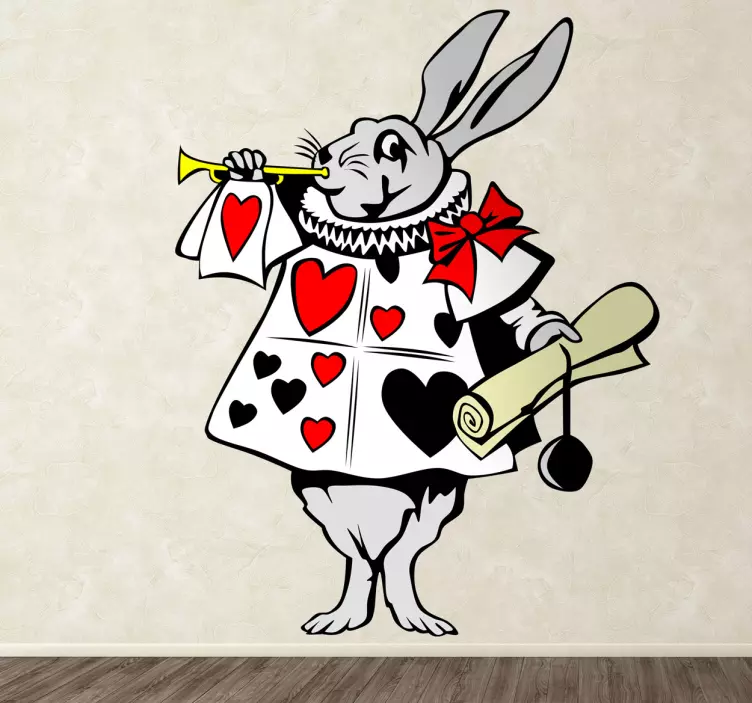 Αυτοκόλλητο με την alice in wonderland rabbit kids - TenStickers