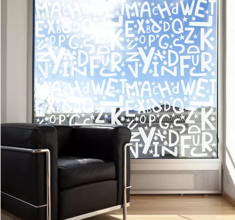 αυτοκόλλητο βινυλίου παράθυρο αλφαβήτου - TenStickers