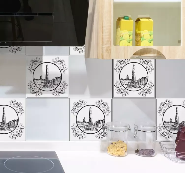 αυτοκόλλητο πλατεία πλακιδίων φράγματος του Άμστερνταμ - TenStickers