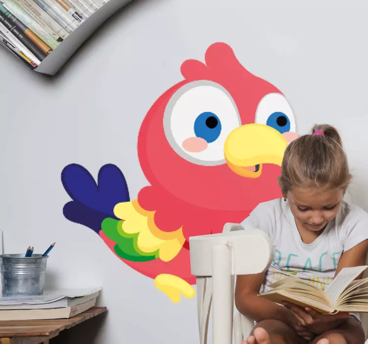 Αυτοκόλλητα τοίχου ζώα της ζούγκλας πολύχρωμος παπαγάλος - TenStickers