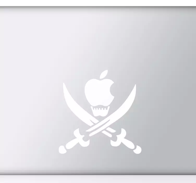 αυτοκόλλητο πειρατικό κρανίο apple mac - TenStickers