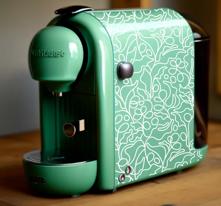 αυτοκόλλητο συσκευές αφηρημένο φυτό καφέ - TenStickers