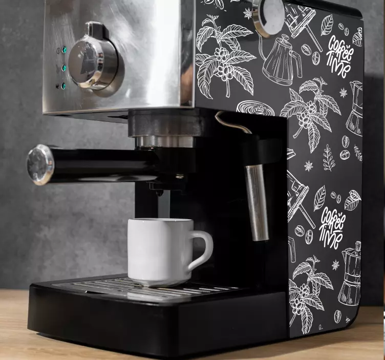 αυτοκόλλητο συσκευές συντάσσονται στοιχεία καφέ - TenStickers