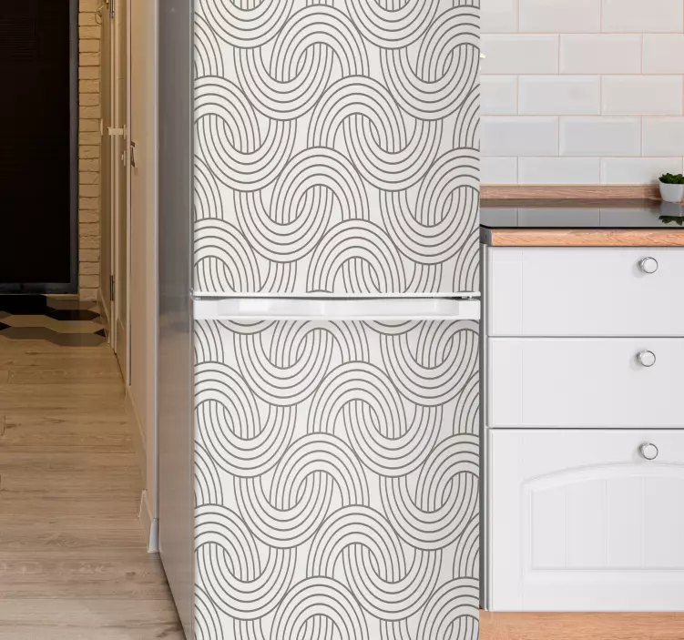 αυτοκόλλητο ψυγείο με μοτίβο ψευδαίσθησης art deco - TenStickers