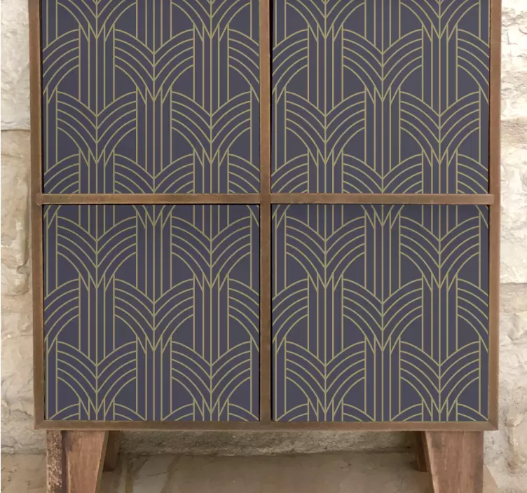 Αυτοκόλλητο με έπιπλα σε στυλ αρτ ντεκό γεω μοτίβο - TenStickers