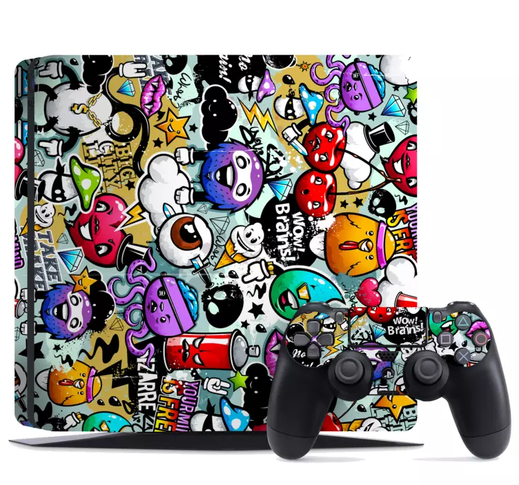 αυτοκόλλητα ps4 graffiti design - TenStickers