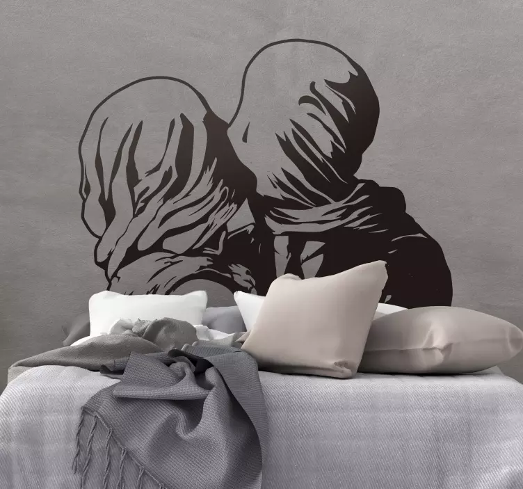 Αυτοκόλλητο με μια ζωγραφική τέχνης magritte los amantes home - TenStickers