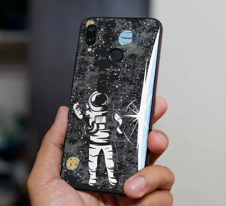 Αυτοκόλλητο με έναν αστροναύτη σε έναστρο διάστημα huawei - TenStickers