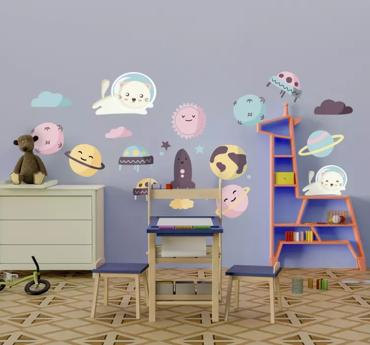 αυτοκόλλητο τοίχου για αστροναύτες στο διάστημα παιδιών - TenStickers