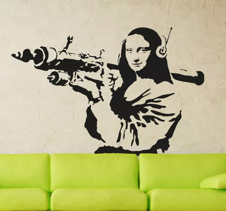 Αυτοκόλλητο με τον πυραύλο banksy mona lisa - TenStickers