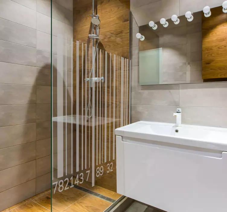 Αυτοκόλλητο γραμμής οθόνης ντους με γραμμικό κώδικα - TenStickers