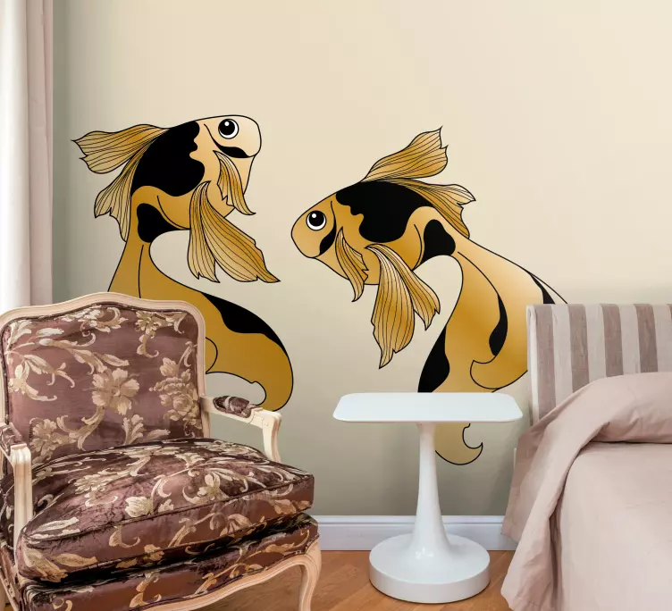 αυτοκόλλητο μπαρόκ σχεδιασμού με ψάρια ψαριού - TenStickers