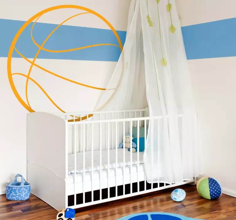 αυτοκόλλητο τοίχου με περίγραμμα μπάσκετ - TenStickers