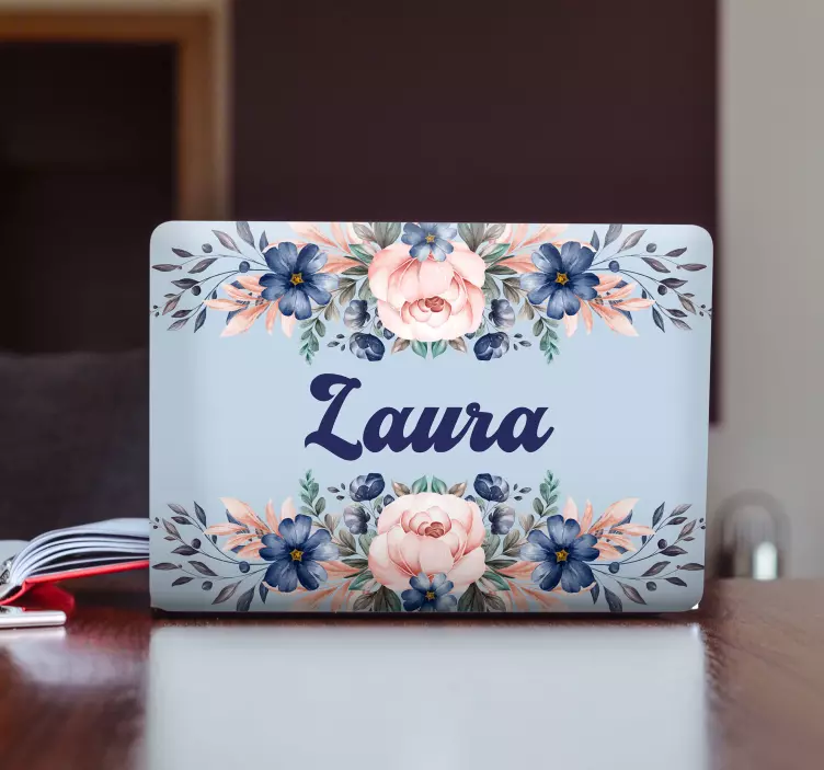 όμορφα πανό με floral φύλλα δέρμα laptop - TenStickers