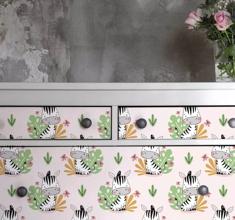 αυτοκόλλητο όμορφη ζέβρα για παιδιά - TenStickers