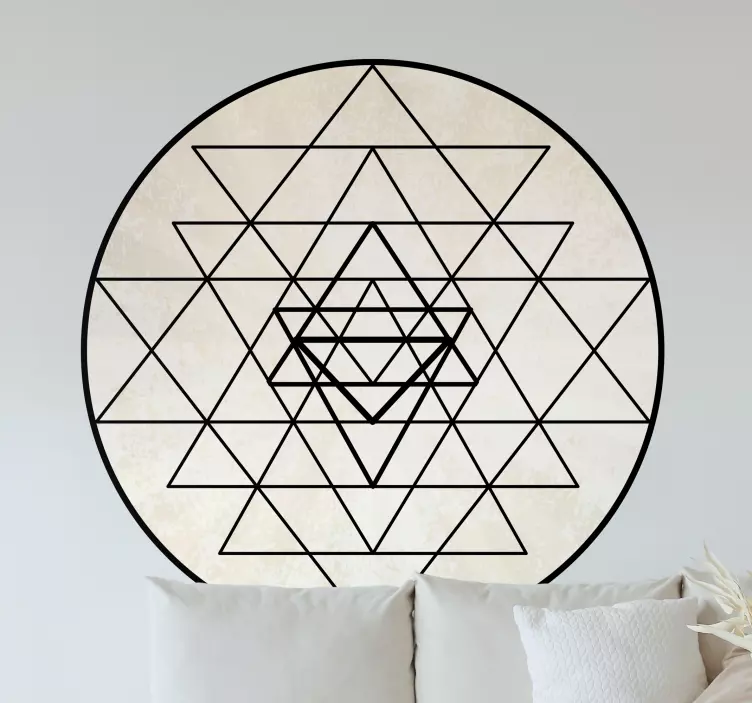 μπεζ λουλούδι της ζωής floral wall decal - TenStickers