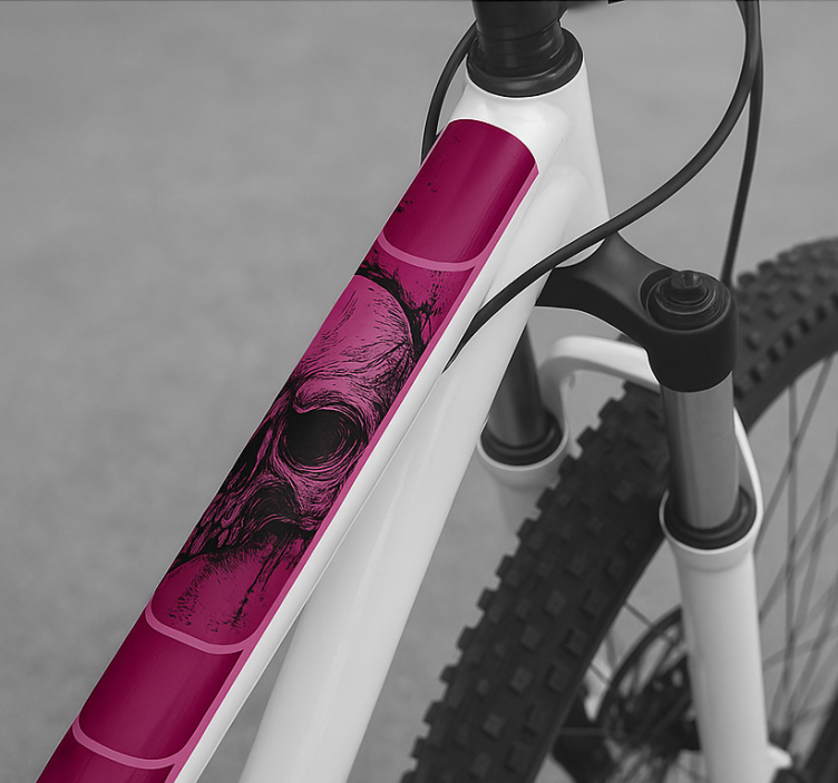 αυτοκόλλητο ποδήλατο σκίτσο grunge κρανίο - TenStickers