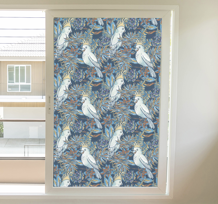 αυτοκόλλητο παράθυρο πουλιών και λουλουδιών - TenStickers