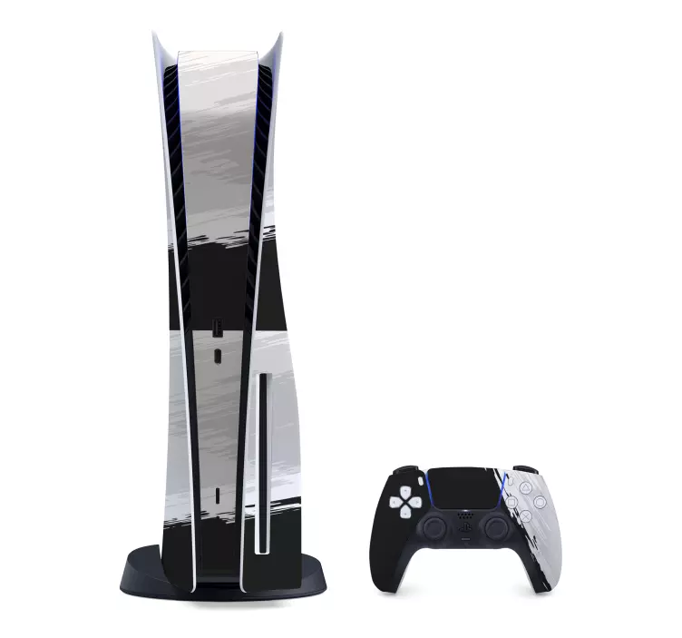 αυτοκόλλητο μαύρο και άσπρο backrgound ps5 - TenStickers