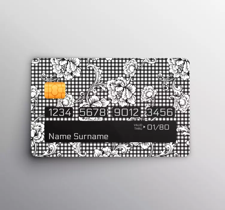 αυτοκόλλητο πιστωτικής κάρτας vintage μοτίβο gingham - TenStickers