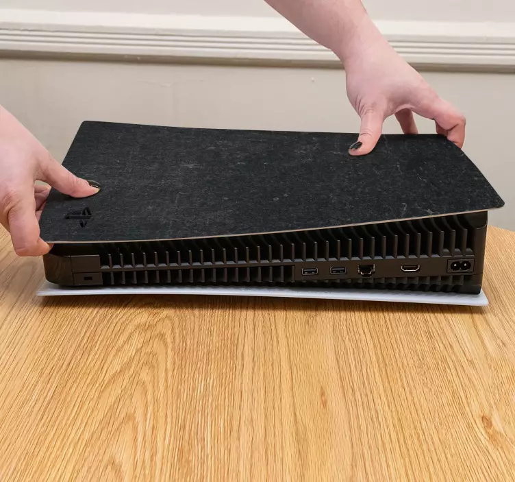 συμπαγές μαύρο εξάγωνο playstation 5 decal - TenStickers