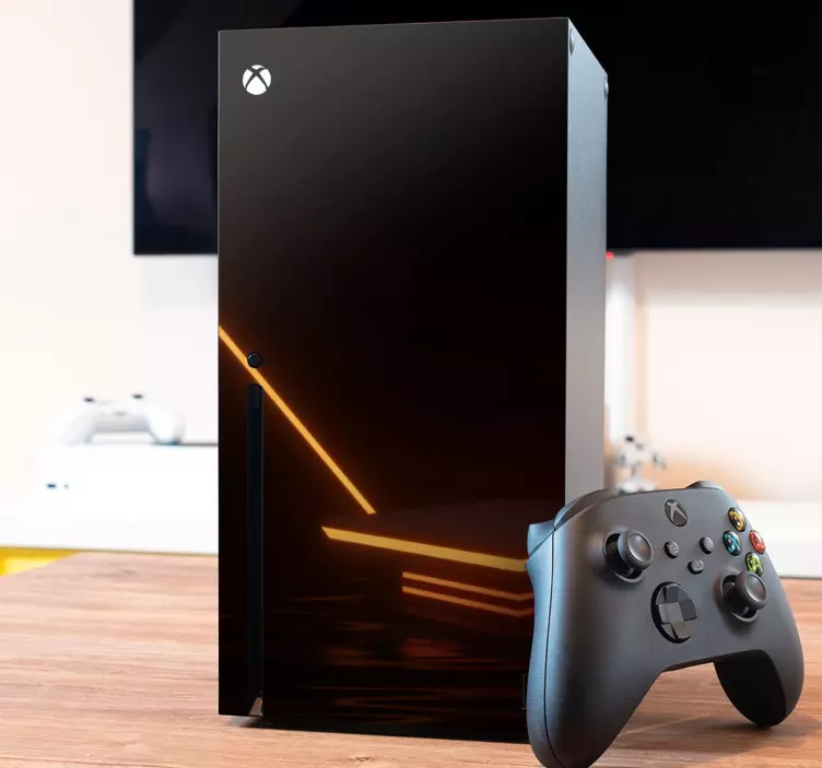 μαύρο με κόκκινα φώτα φουτουριστικό δέρμα xbox - TenStickers