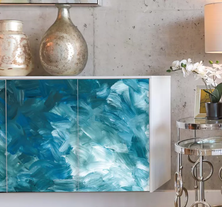 μπλε αφηρημένο πινέλο αυτοκόλλητο επίπλων - TenStickers