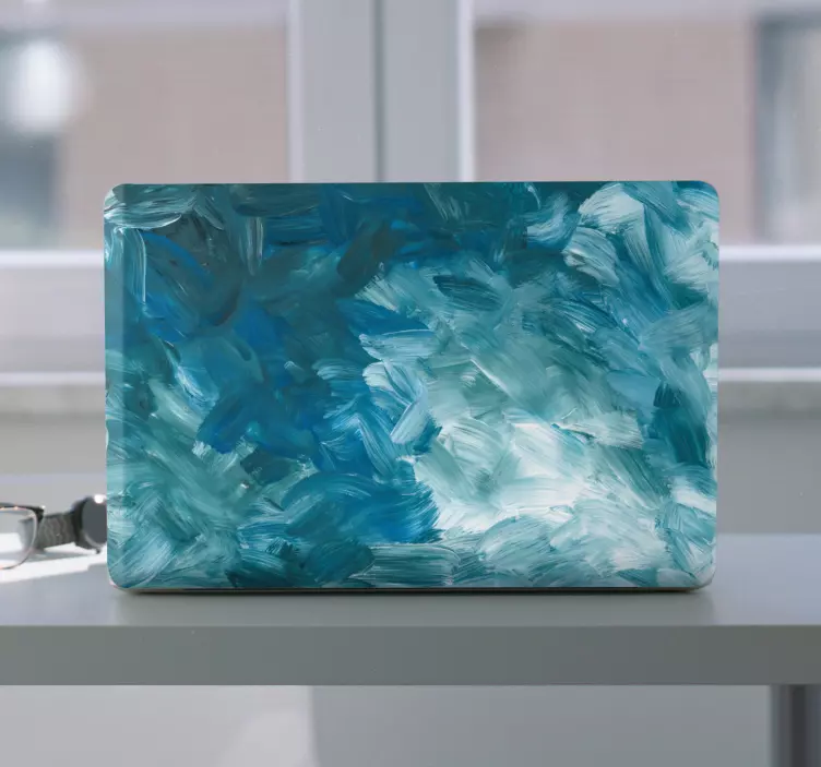 μπλε αφηρημένο πινέλο κτύπημα δέρμα φορητού υπολογιστή - TenStickers