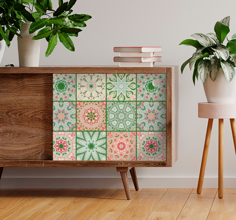 μπλε και πράσινες αποχρώσεις επίπλων πλακάκια - TenStickers