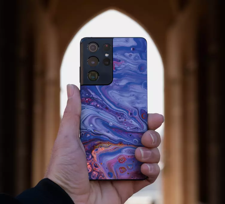 αυτοκόλλητο samsung μπλε και πορτοκαλί φωτιά - TenStickers