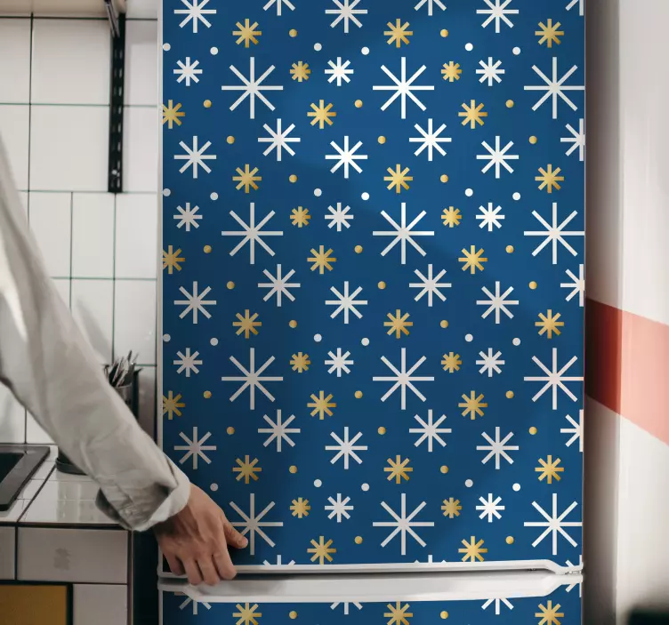 μπλε και άσπρο χιόνι μοτίβο χριστουγεννιάτικο αυτοκόλλητο - TenStickers