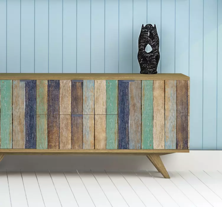 αυτοκόλλητο μπλε καλοκαιρινά ξύλινα έπιπλα - TenStickers