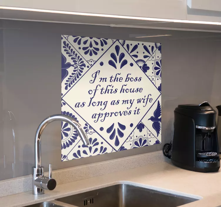 αφεντικό στο αυτοκόλλητο πλακιδίων σπιτιού - TenStickers