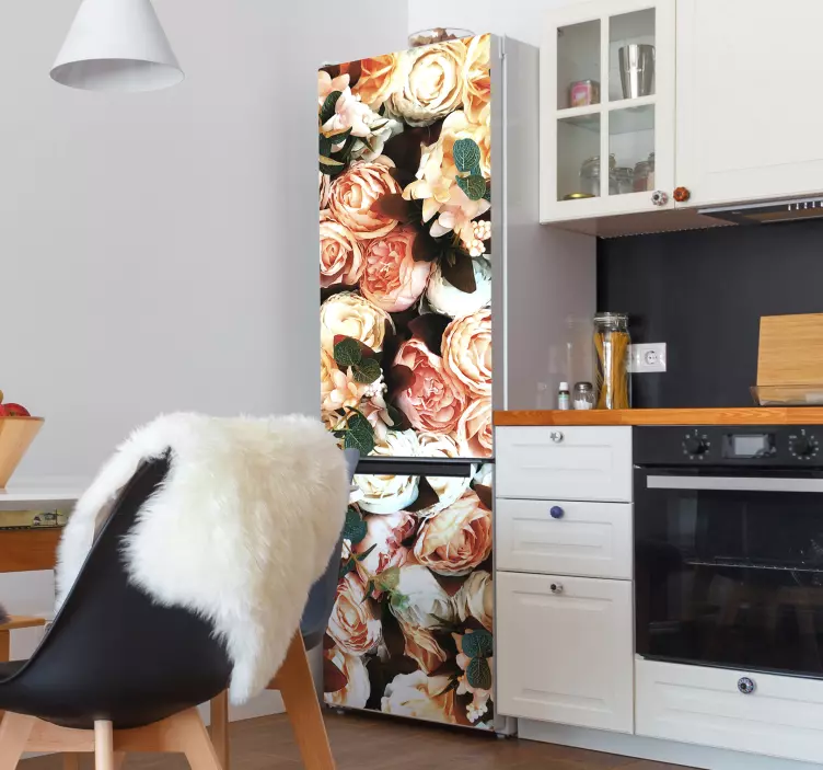 αυτοκόλλητο μπουκέτο με τριαντάφυλλα ψυγείο - TenStickers