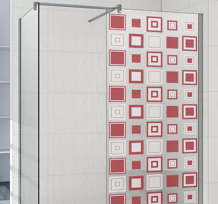 κουτί doccia αυτοκόλλητο γεωμετρικά τετράγωνα - TenStickers