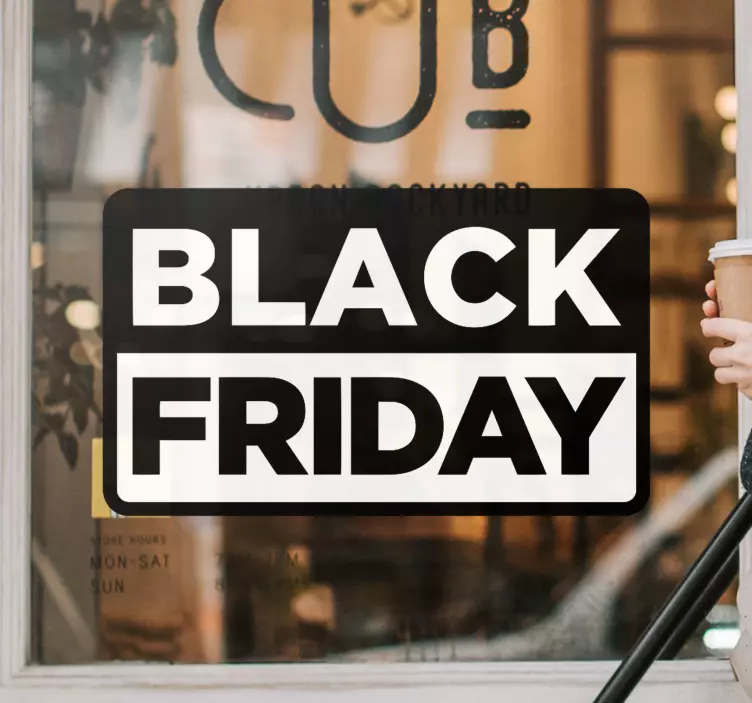 μαύρο και άσπρο κουτί με βιτρίνα - TenStickers