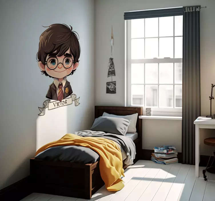 αγόρι μάγος με γραβάτα αυτοκόλλητο εικονογράφηση - TenStickers