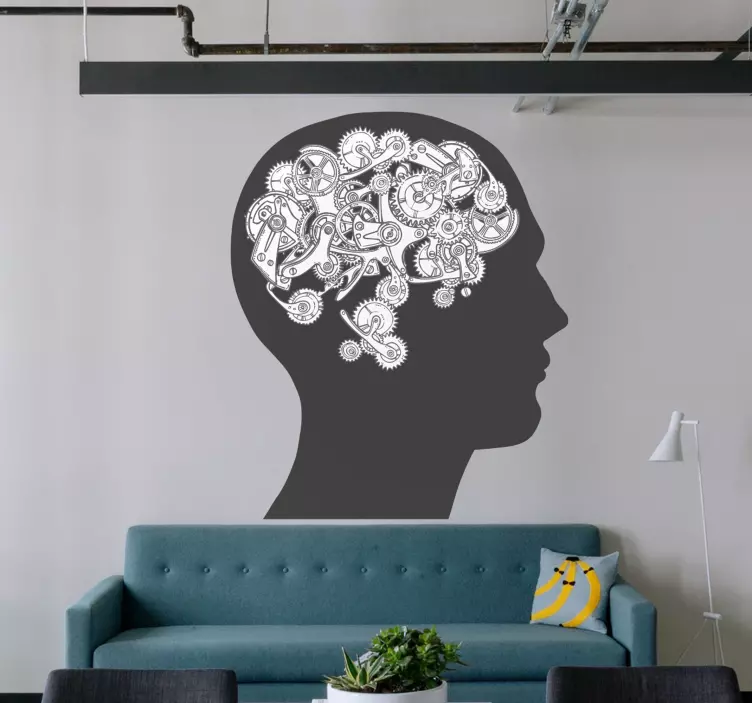 εγκεφάλου με γρανάζια αυτοκόλλητα επιστήμης - TenStickers