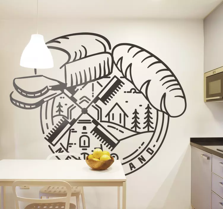 αυτοκόλλητο με ψωμί και μύλο - TenStickers