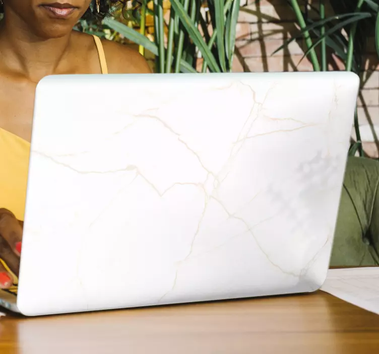 αυτοκόλλητο φωτεινό μαρμάρινο φορητό υπολογιστή - TenStickers