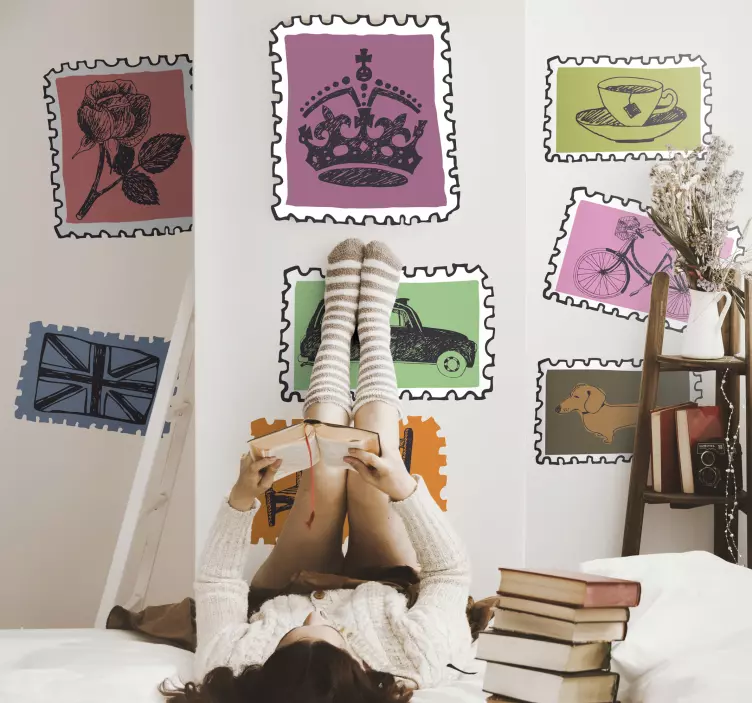 αυτοκόλλητο τοίχου βρετανικών ορόσημων - TenStickers