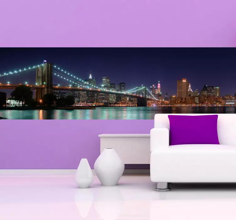 αυτοκόλλητο της γέφυρας του Μπρούκλιν τη νύχτα - TenStickers